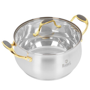 Изображение товара Кастрюля Rashel R-400H 4 л из нержавеющей стали, подходит для всех плит
