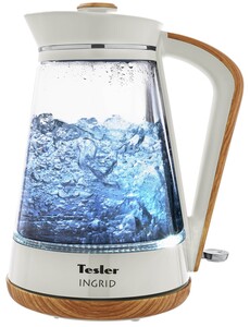 Изображение товара Электрочайник Tesler KT-1750 белый стеклянный 1.7 л 2200 Вт