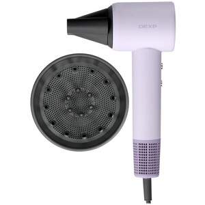 Изображение товара Профессиональный фен DEXP DHD-104 фиолетовый с ионизацией и дисплеем