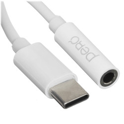 Изображение товара Кабель   PERO USB Type-C - jack 3.5 мм белый