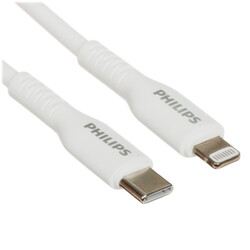 Изображение товара Кабель круглый PHILIPS Lightning 8-pin MFI - USB Type-C белый 1.2 м