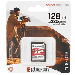 Изображение товара Карта памяти Kingston Canvas React Plus V60 SDXC 128 ГБ [SDR2V6/128GB]