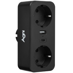 Изображение товара Разветвитель AGNI TP-WB2U2E черный