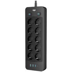 Изображение товара Сетевой фильтр AGNI TP-FO4U10E-C черный