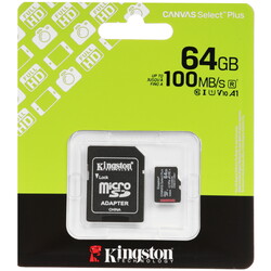 Изображение товара Карта памяти Kingston microSDXC 64 ГБ [SDCS3/64GB]