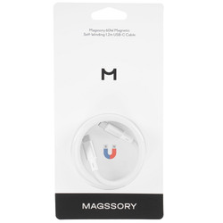 Изображение товара Кабель круглый Magssory USB Type-C - USB Type-C серебристый 1.2 м