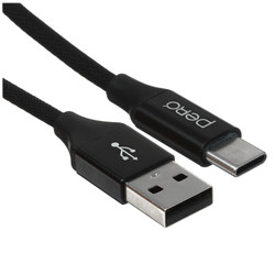 Изображение товара Кабель PERO USB Type-C - USB Type-A черный 1 м