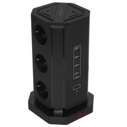 Изображение товара Сетевой фильтр QUMO Power Tower PRO PD 8SP4U (P-0004) черный