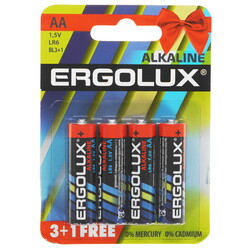 Изображение товара Батарейка Ergolux LR6 BL3+1 AA (LR6/ER14505/FR6/R6P)