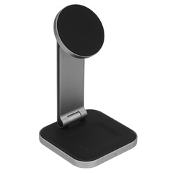 Изображение товара Беспроводное зарядное устройство Satechi 2-in-1 Foldable Qi2 Wireless Charging Stand серый