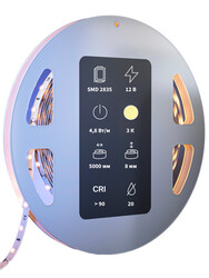 Изображение товара Светодиодная лента Maytoni 12В 2835 4.8Вт/м 3000K 5м IP 20