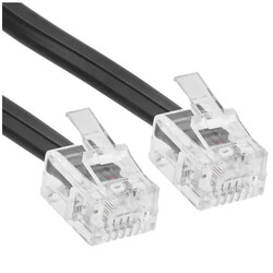 Изображение товара Кабель телефонный Cablexpert [аппарат-розетка, 2 м, черный]