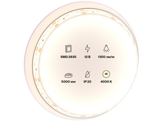 Изображение товара Светодиодная лента Maytoni 12В 2835 14.4Вт/м 4000K 5м IP20