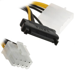 Изображение товара Переходник для видеокарты FinePower Molex(M)+SATA(M) - PCI-E 8pin(F)