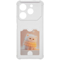 Изображение товара Накладка  Zibelino Silicone Card Holder для Tecno POVA 6 Neo прозрачный
