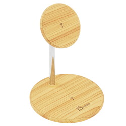 Изображение товара Беспроводное зарядное устройство J5 Create Wood Grain 2-in-1 бежевый