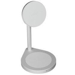 Изображение товара Беспроводное зарядное устройство uBear Stage 2-in-1 серебристый