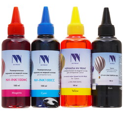 Изображение товара Чернила водорастворимые NV PRINT NV-INK100-Cpd-4 голубой, желтый, пурпурный, черный (пигментные)