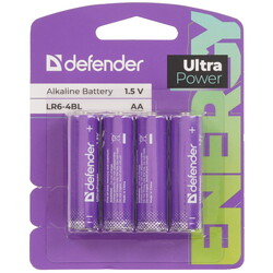 Изображение товара Батарейка Defender Alkaline AA (LR6/ER14505/FR6/R6P)