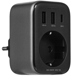 Изображение товара Сетевой фильтр Ugreen 30W Travel Converter черный