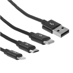 Изображение товара Кабель круглый TTEC Lightning 8-pin, micro USB, USB Type-C - USB 2.0 Type-A черный 0.3 м