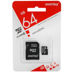 Изображение товара Карта памяти Smartbuy microSDXC 64 ГБ [SB64GBSDCL10-01LE]