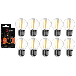 Изображение товара Комплект филаментных ламп ЭРА F-LED P45-11w-827-E27