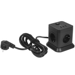 Изображение товара Сетевой фильтр Cablexpert TWR-4-U3-B-3 черный