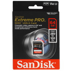 Изображение товара Карта памяти SanDisk Extreme Pro SDXC 64 ГБ [SDSDXEP-064G-GN4IN]