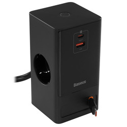 Изображение товара Сетевое зарядное устройство Baseus PowerCombo Digital PowerStrip черный