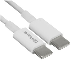 Изображение товара Кабель круглый GoPower USB Type-C - USB Type-C белый 1 м