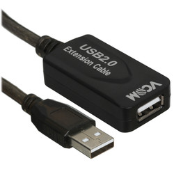 Изображение товара Кабель VCOM USB Type-A - USB Type-A серебристый 5 м