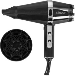 Изображение товара Фен Kitfort КТ-3256 черный/серебристый
