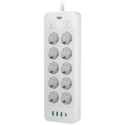 Изображение товара Сетевой фильтр AGNI TP-FO4U10E-C белый