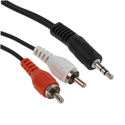 Изображение товара Кабель   Сигнал jack 3.5 мм - 2RCA черный