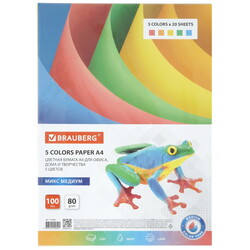 Изображение товара Бумага BRAUBERG 112462 голубой, желтый, зеленый, оранжевый