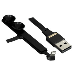 Изображение товара Кабель плоский USAMS Lightning 8-pin - USB 2.0 Type-A черный 1.2 м