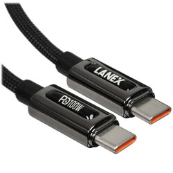 Изображение товара Кабель круглый LANEX USB Type-C - USB Type-C черный 1.5 м
