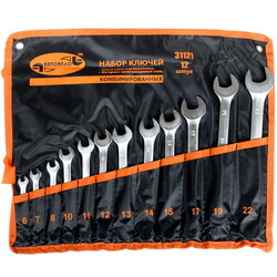 Изображение товара Набор ключей АвтоDело 31121 [хромованадиевая сталь, предметов - 12]