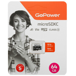 Изображение товара Карта памяти GoPower microSDXC 64 ГБ [00-00025677]
