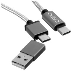 Изображение товара Кабель PERO USB Type-C - USB Type-A, USB Type-C серый 1 м