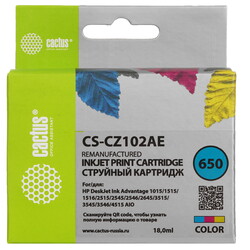Изображение товара Картридж Cactus CS-CZ102AE № 650 многоцветный