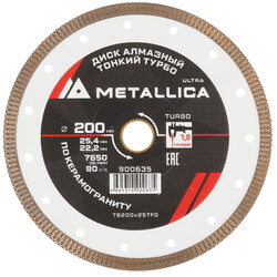 Изображение товара Диск алмазный METALLICA 900635