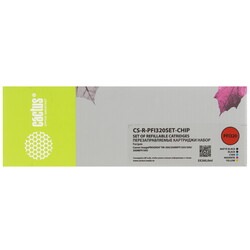 Изображение товара Картридж Cactus CS-R-PFI320SET-CHIP голубой, желтый, пурпурный, черный