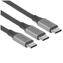 Изображение товара Кабель круглый Ugreen USB Type-C - USB Type-C х 2 серый 1.5 м