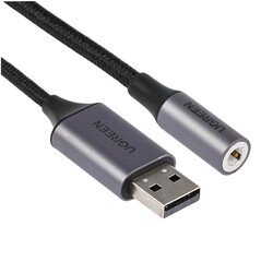 Изображение товара Кабель   Ugreen USB Type-A - jack 3.5 мм серый