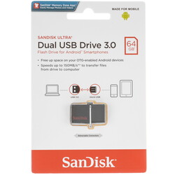 Изображение товара Память OTG USB Flash 64 ГБ SanDisk Ultra Dual Drive [SDDD2-064G-GAM46]