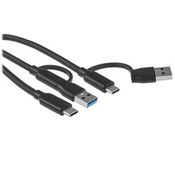 Изображение товара Кабель круглый Telecom USB Type-C - USB 3.2 Gen 2 Type-A, USB Type-C черный 0.3 м