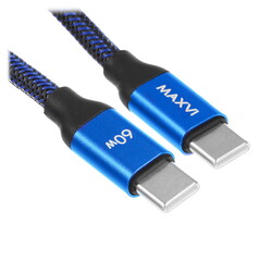 Изображение товара Кабель круглый Maxvi USB Type-C - USB Type-C синий 1.2 м
