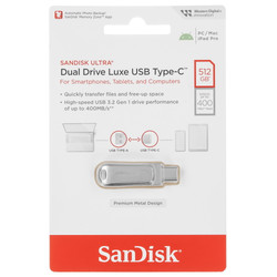 Изображение товара Память OTG USB Flash 512 ГБ SanDisk Ultra Dual Drive Luxe [SDDDC4-512G-G46]